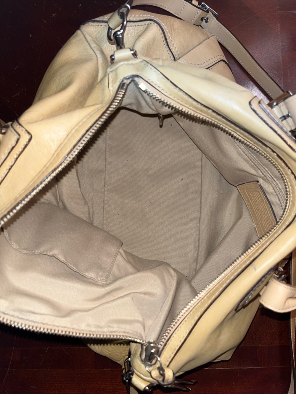 Coach Leather Satchel Shoulder Bag in Tan - Picture 4 of 11